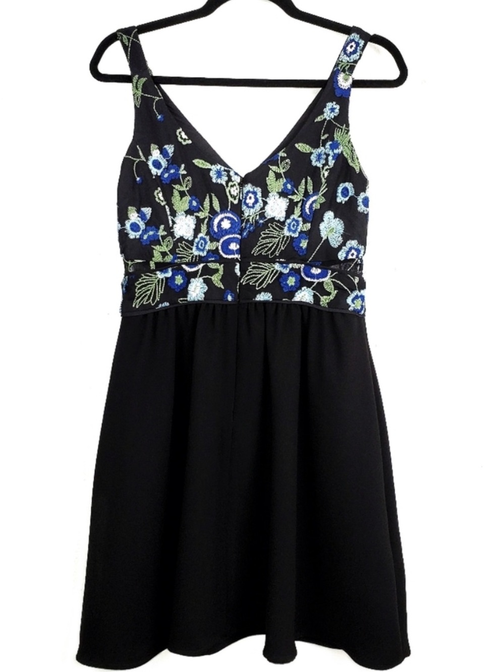 BCBGENERATION Blue Embroidered Fit & Flare Dress